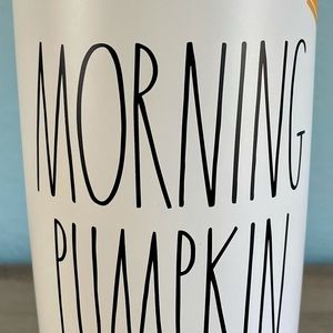 NEW with TAGS RAE DUNN 20 oz travel mug MORNING PUMPKIN